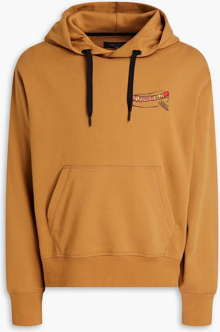 Printed French cotton-terry hoodie