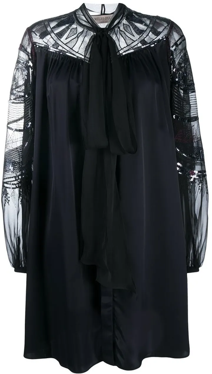 Sequin-Embellished Flared Dress