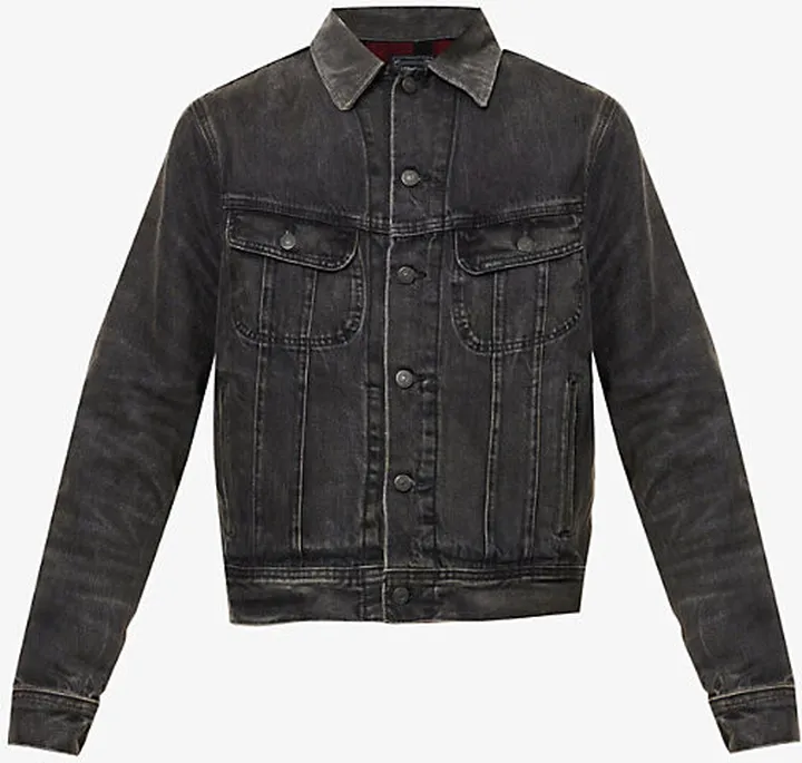 ens Jackston Faded-wash Boxy-fit Denim Jacket