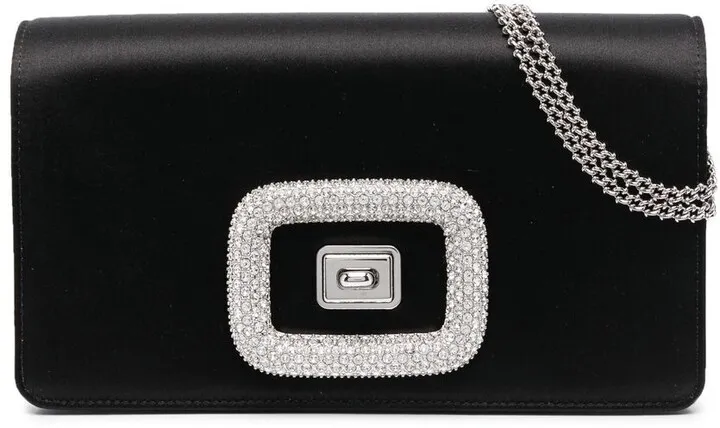 ROGER VIVIER- Viv Cluch Leather Crossbody Bag