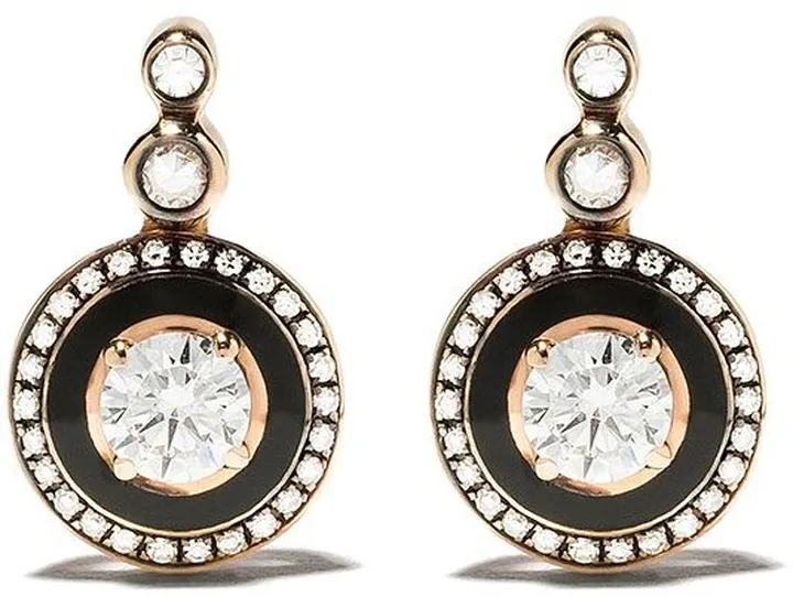 18kt rose gold diamond Mina earrings