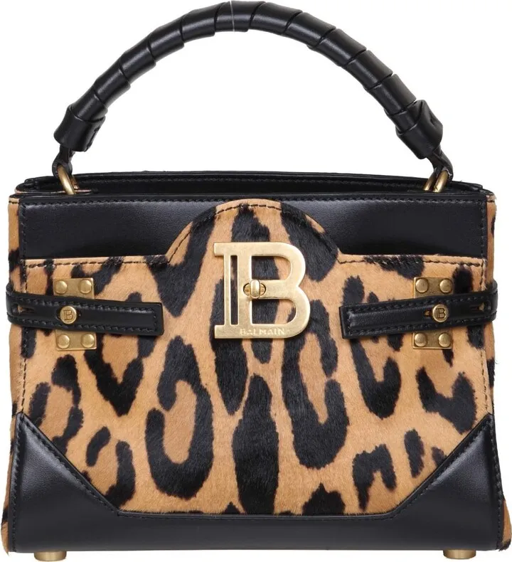 Balmain Small Leather And Pony Bbuzz Bag