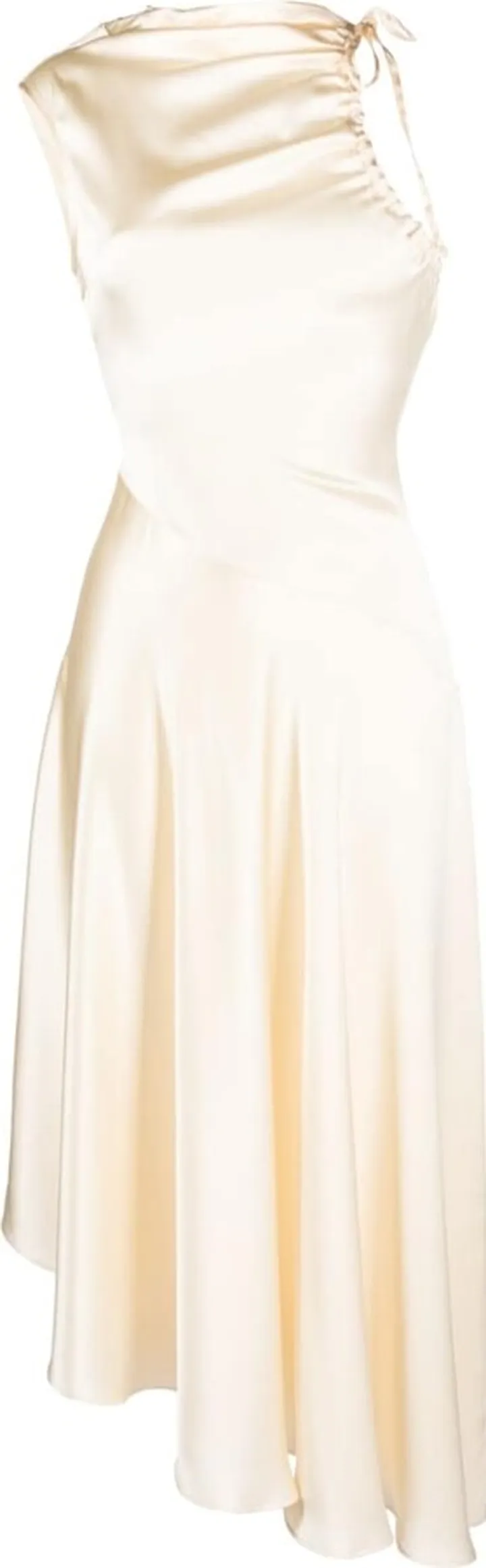 Asymmetric Silk Midi Dress