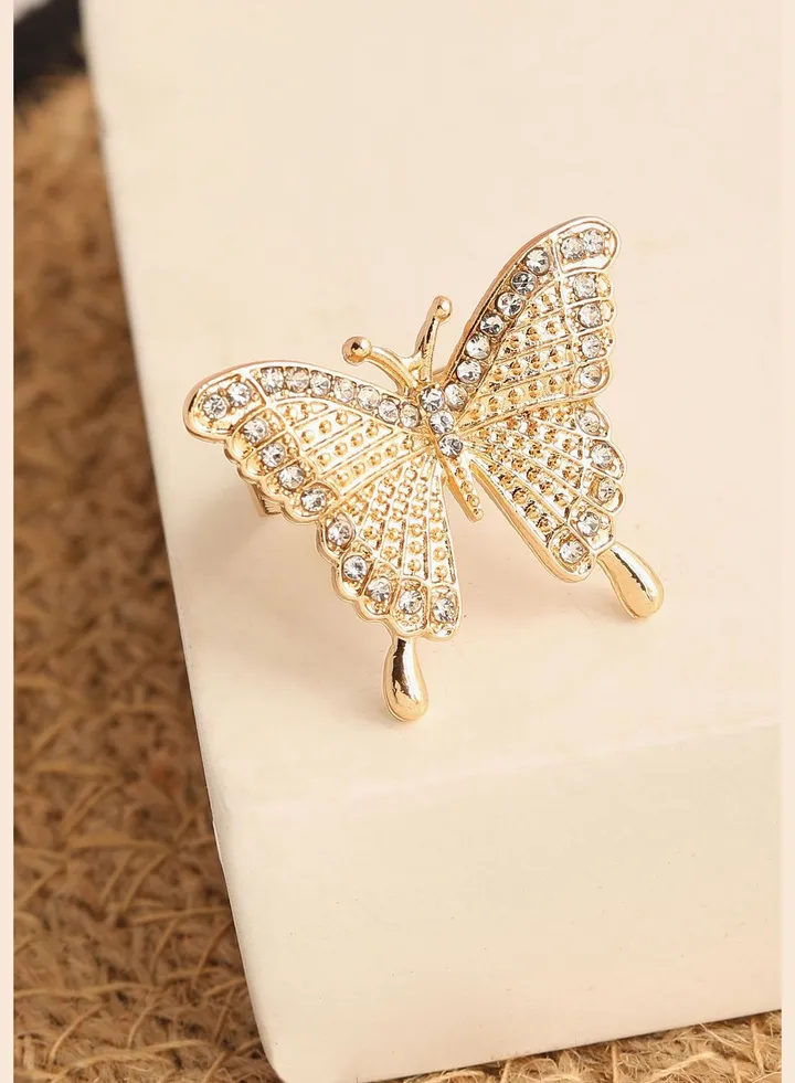 Gold Plated Party Designer Stone Ring For Women