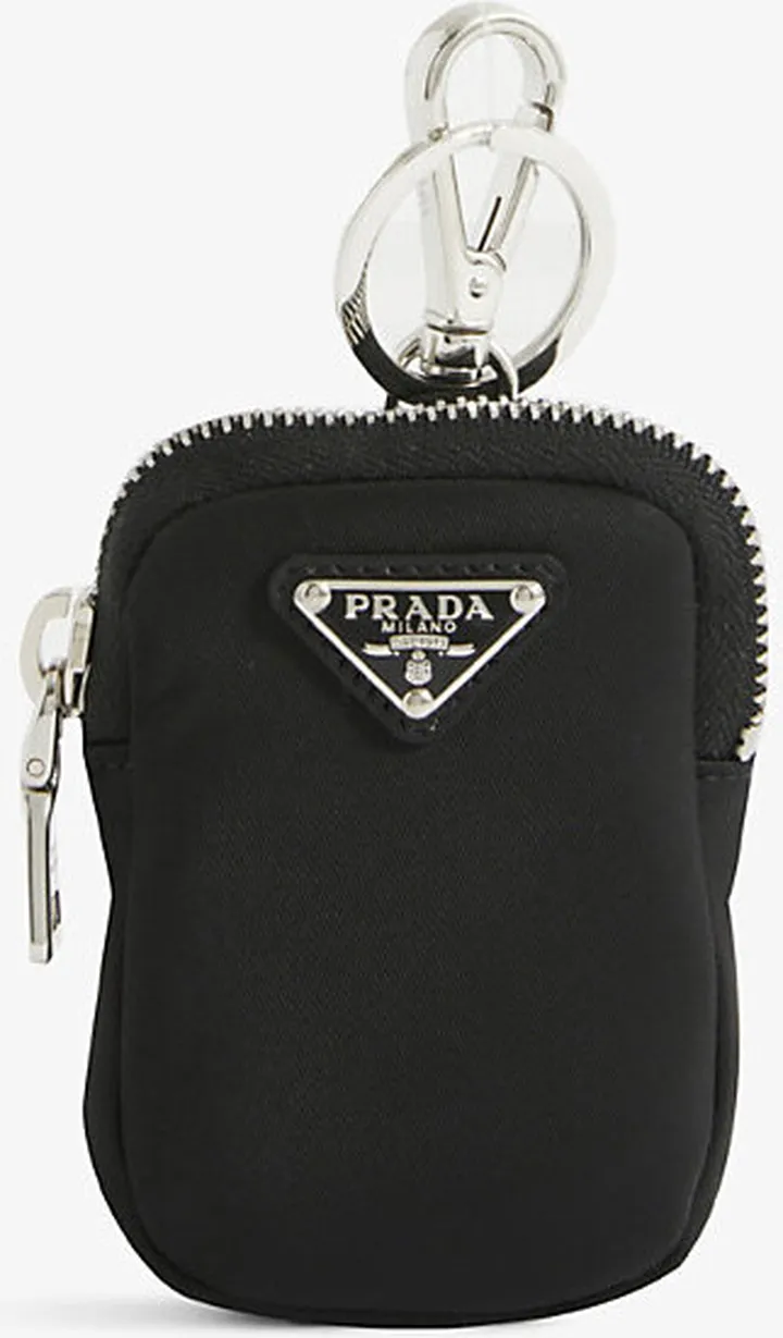 Womens Nero Brand-plaque Mini Recycled-nylon Pouch
