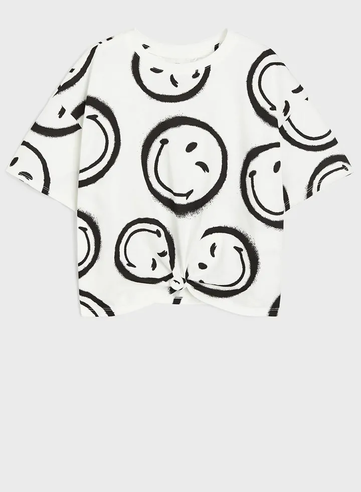 Kids Smiley Print T-Shirt