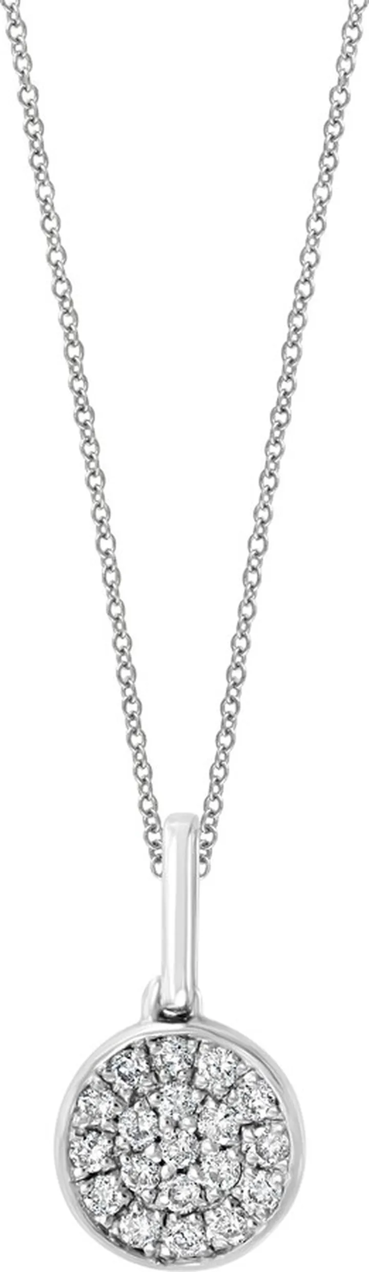 Sterling Silver Pavé Diamond Pendant Necklace - 0.09ct.