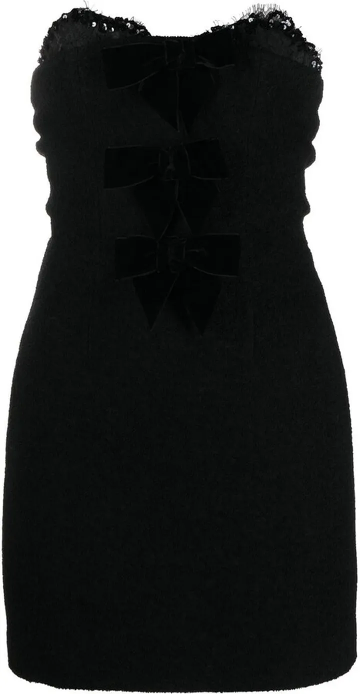 Lace-Trim Strapless Mini Dress