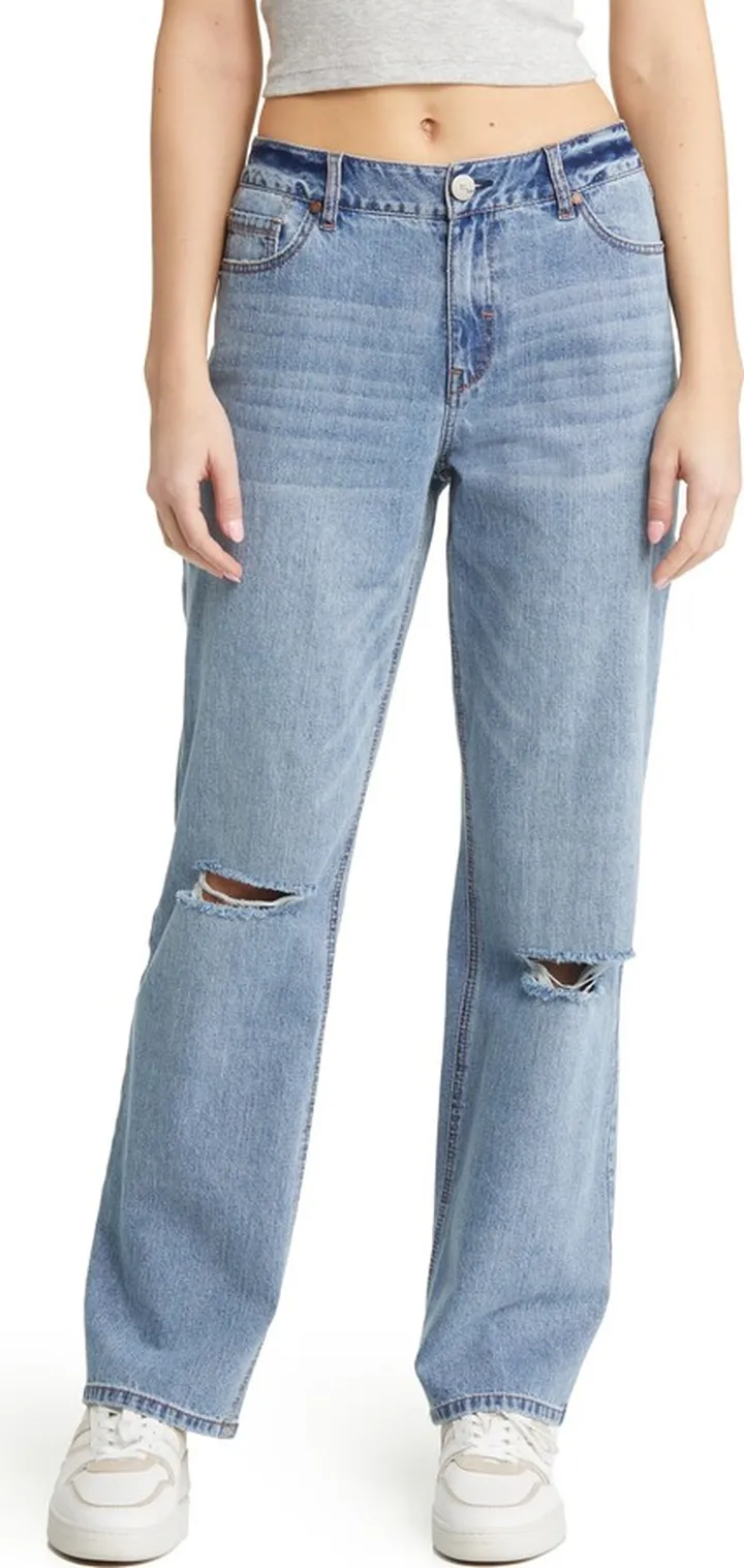 Ripped High Waist Boyfriend Jeans