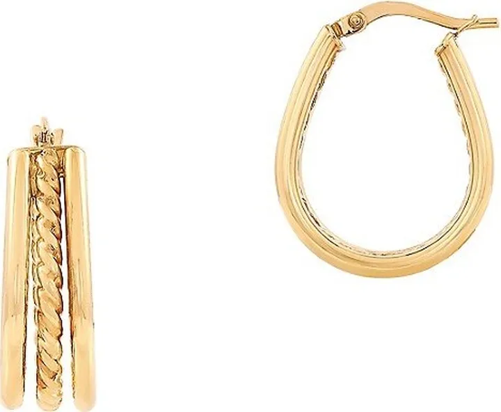 14K Yellow Gold Twist Hoop Earrings