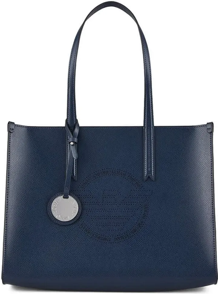 Blue Shopping Bag With Logo