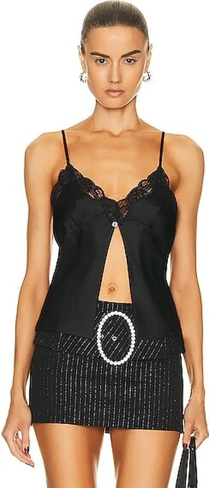 Alexander Wang Lace Butterfly Cami Top in Black