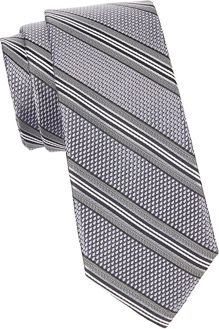 Striped Silk Jacquard Tie