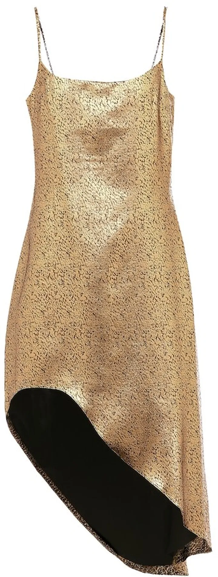 Asymmetric lame minidress