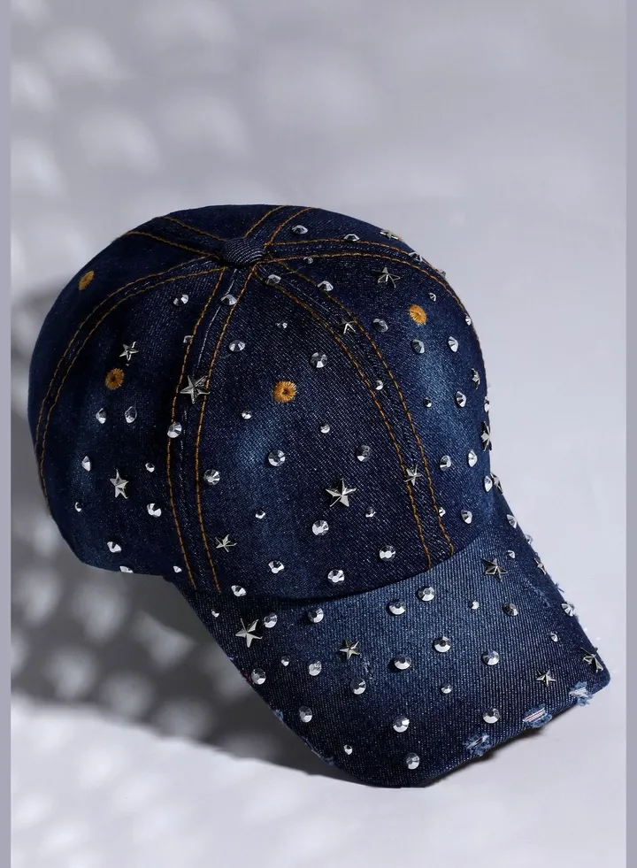 Casual Solid Denim Baseball Cap For Women