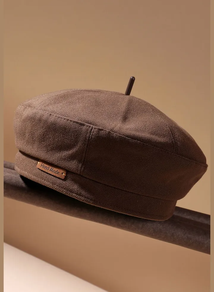 Casual Solid Blended Fabric Beret Cap For Women