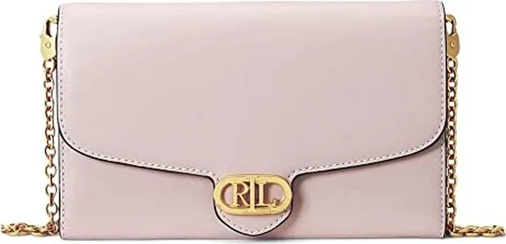 LAUREN Ralph Lauren Leather Medium Adair Crossbody (Light Pink) Handbags
