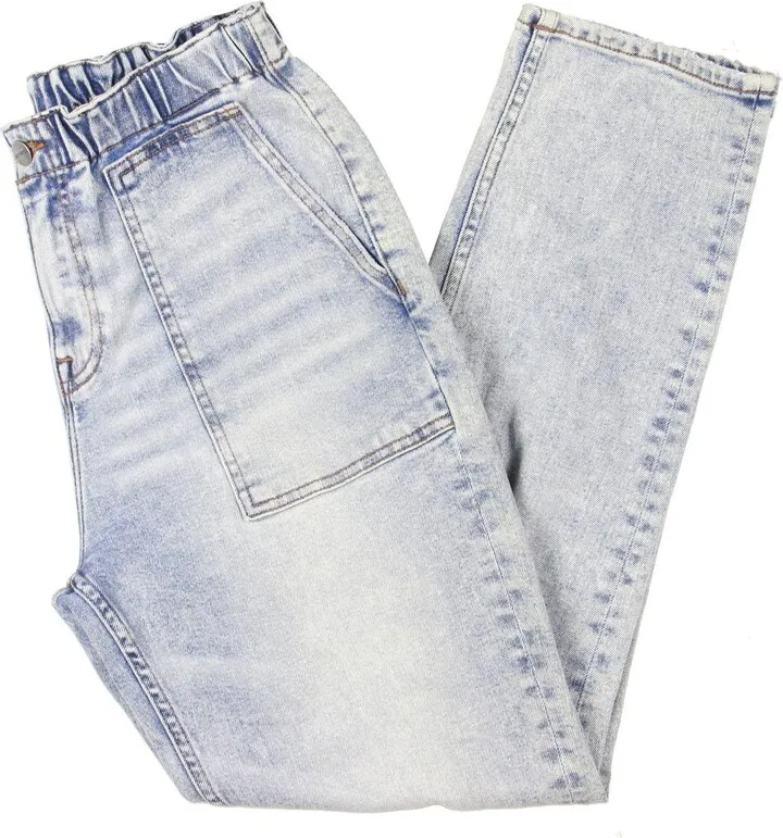 Womens Denim Destroyed High-Waist Jeans