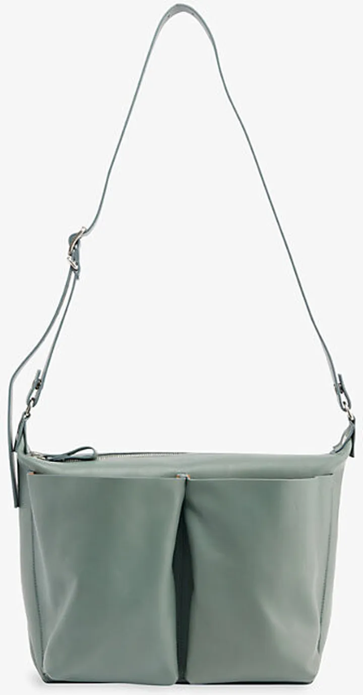 Mens Verdigris Pilot Leather Cross-body bag