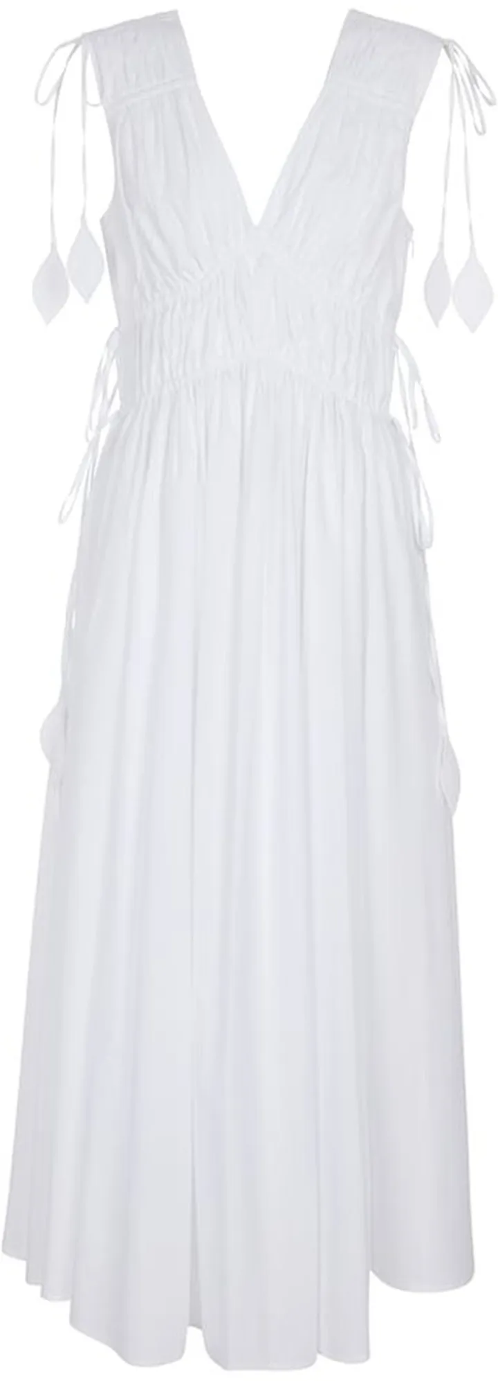 Smocked cotton poplin maxi dress