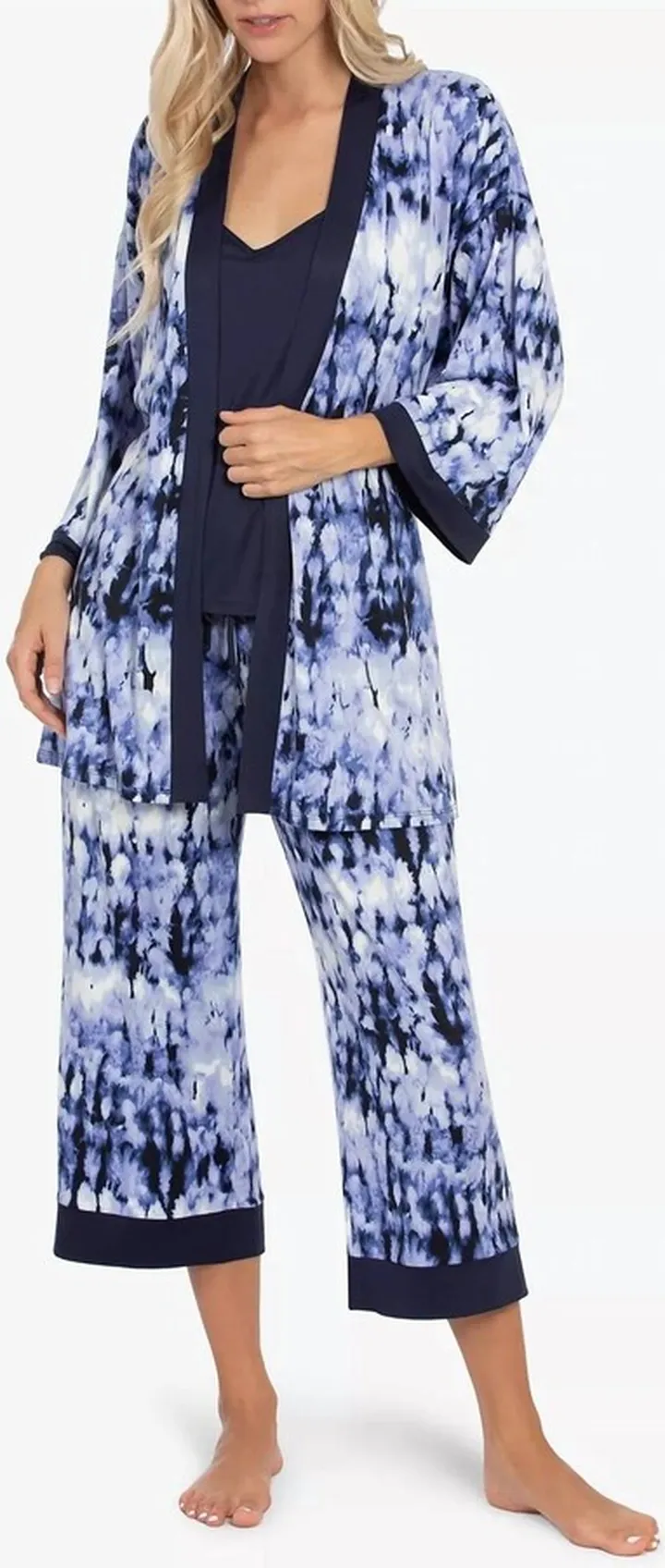 3-Piece Pajama Set in Tie Dye Blue