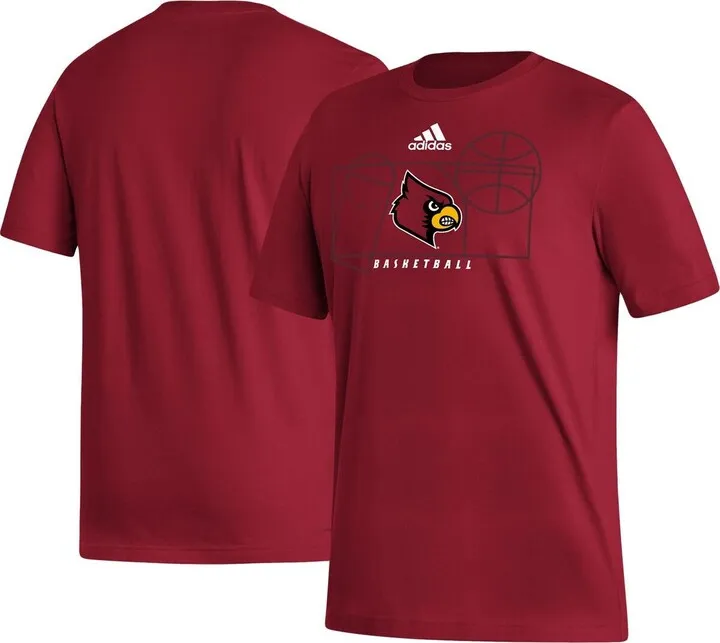Men's adidas Red Louisville Cardinals Basketball Court Fresh T-shirt