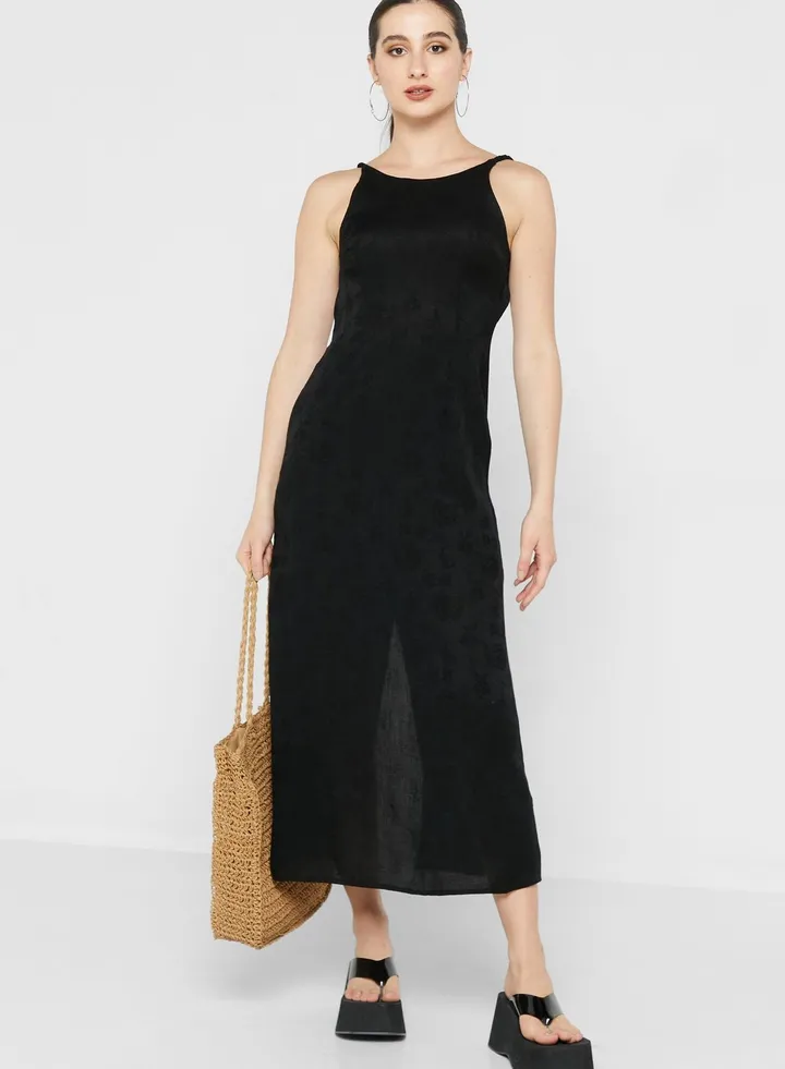Strappy Shirred Dress