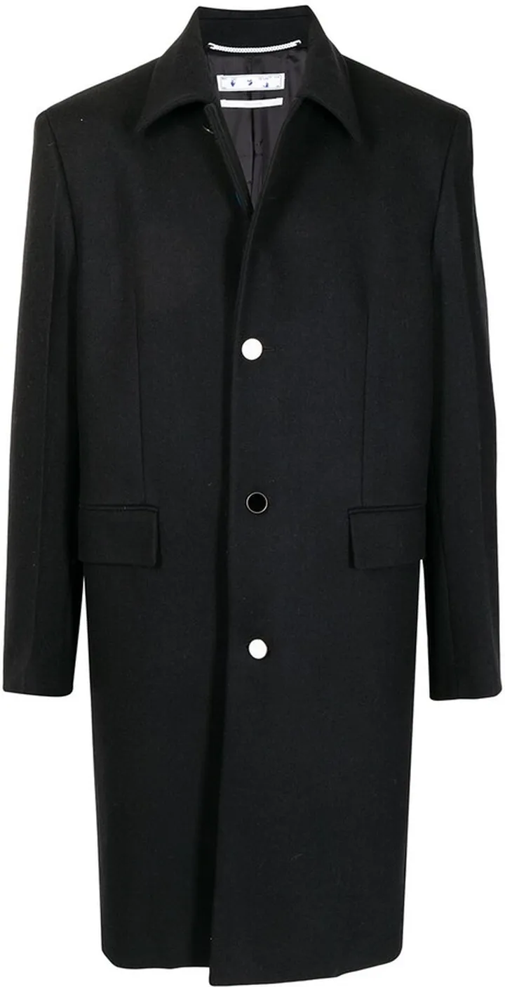 Single-Breasted Wool-Blend Coat