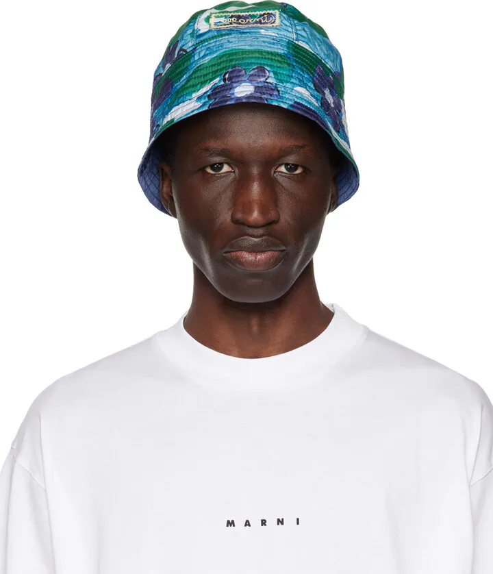 Marni Blue Cloudyflower Bucket Hat