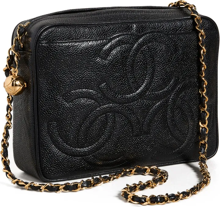 What Goes Around Comes Around Chanel Black Caviar 3 CC Camera Medium Bag