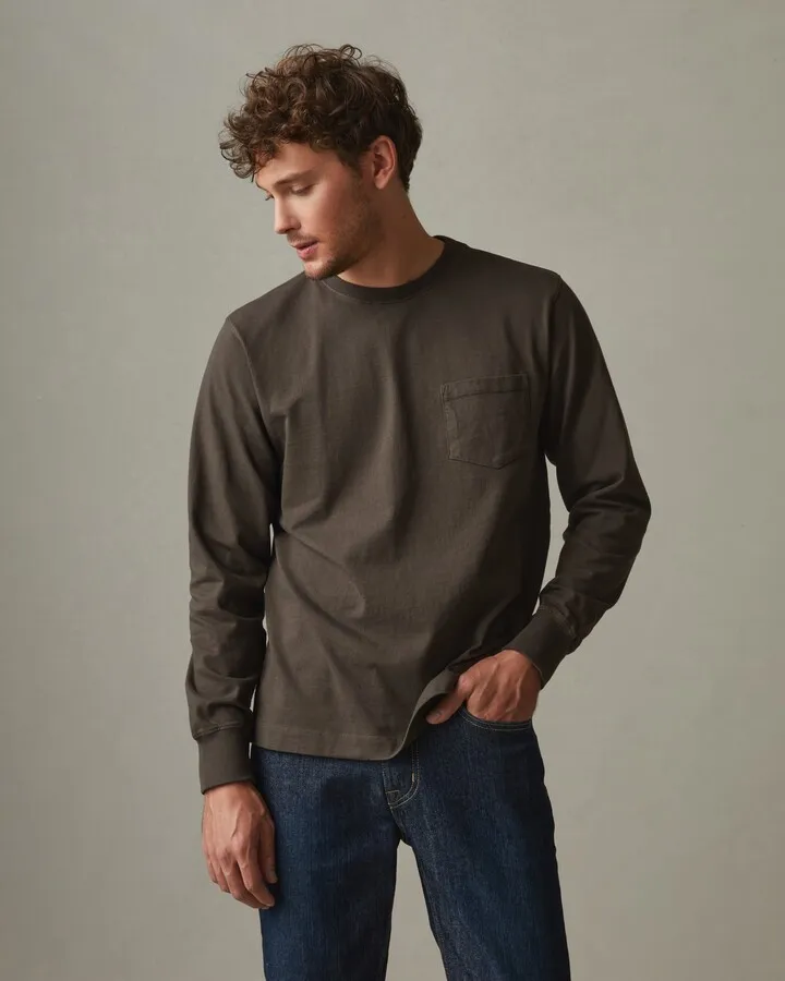 Heavyweight Pocket Tee Long Sleeve - Oak