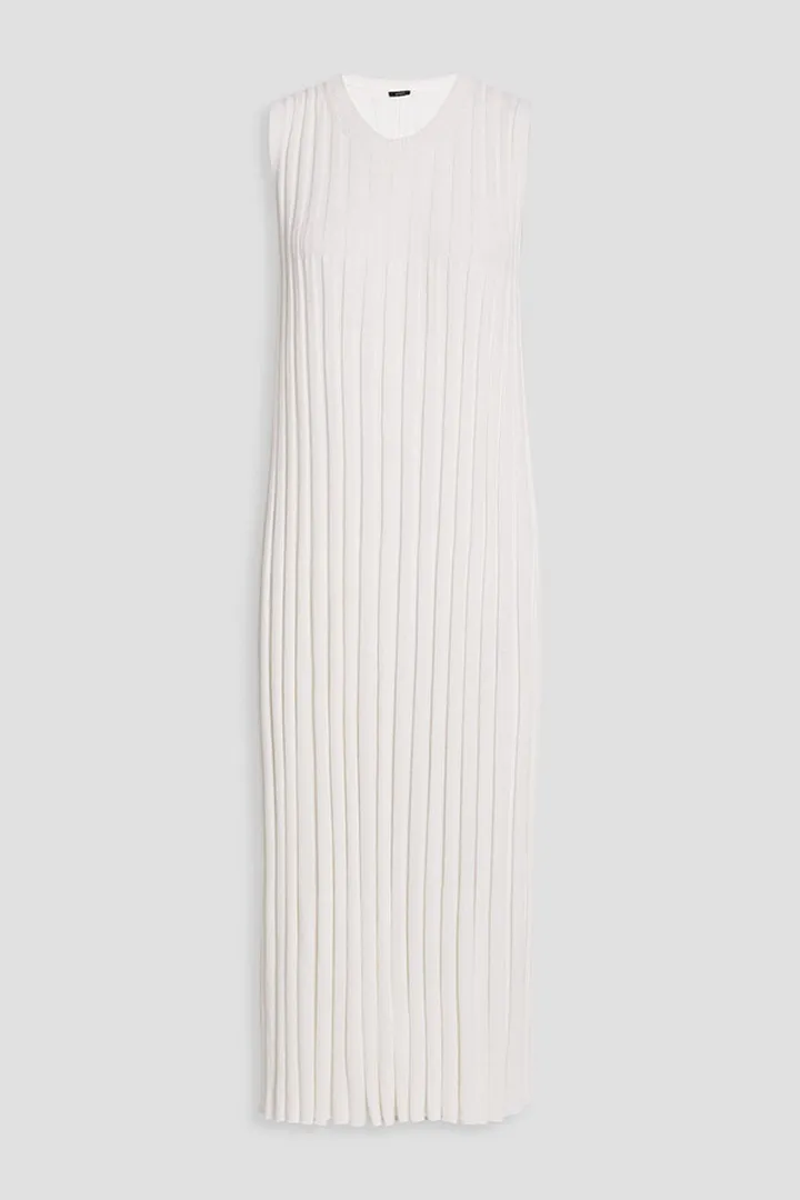 Ribbed terry midi dress