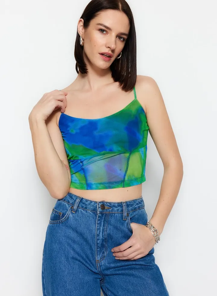 Tie Dye Knitted Crop Top