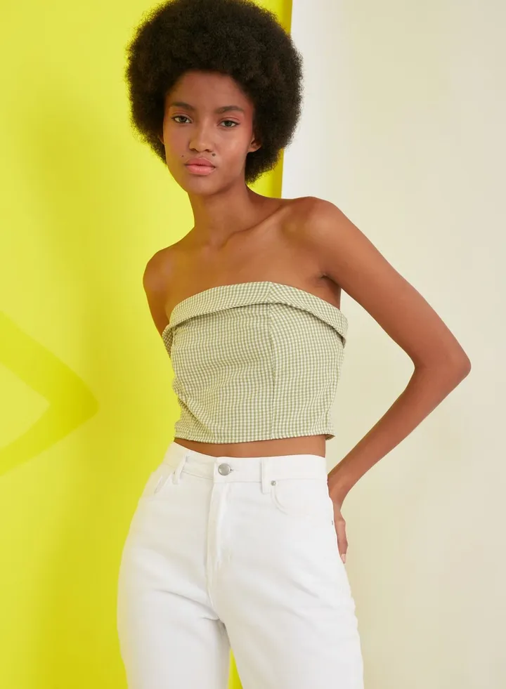 Checked Crop Top