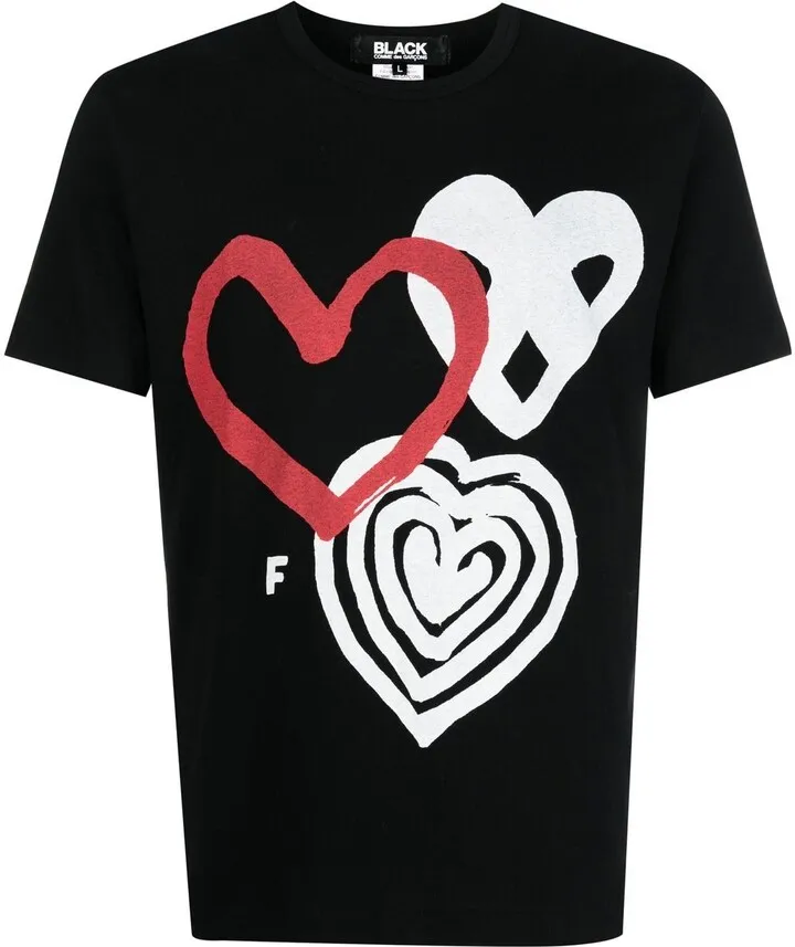 heart-print detail T-shirt