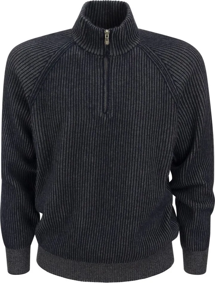 Brunello Cucinelli Half-Zipped Knitted Jumper