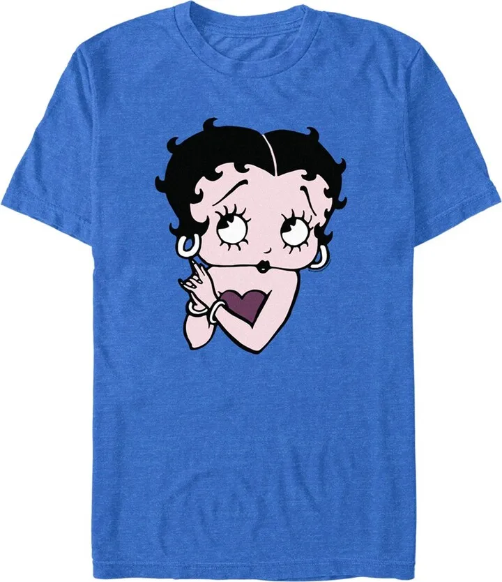 Men's Betty Boop Purple Glam Betty T-Shirt - Royal Blue Heather - Large