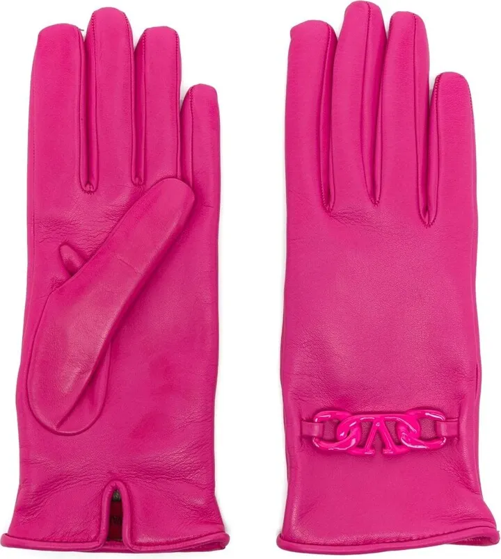VLogo chain-embellished gloves