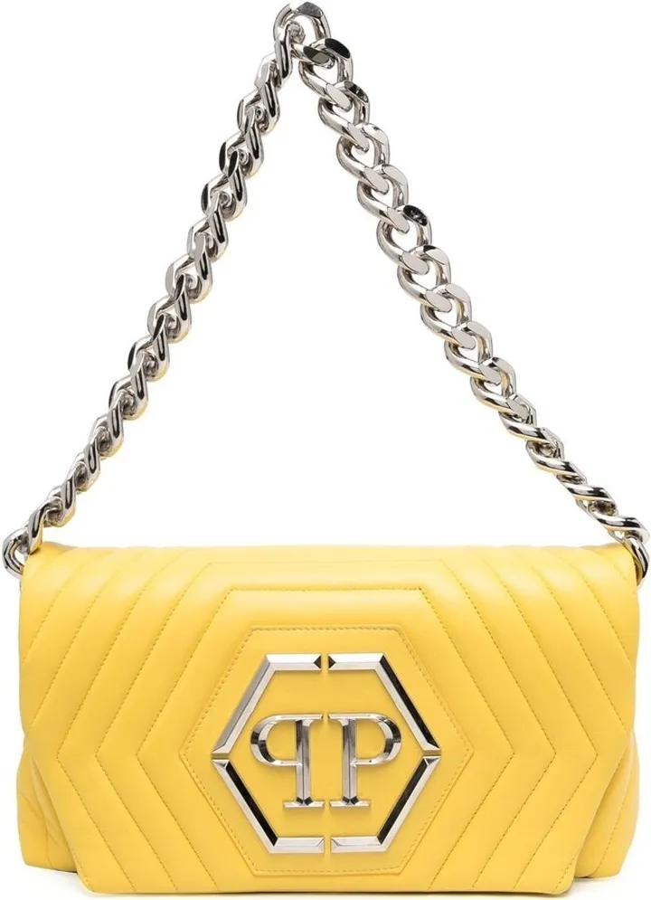 Hexagon logo-plaque quilted shoulder bag