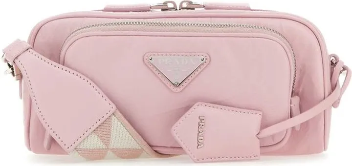 Prada Logo Plaque Zipped Shoulder Bag