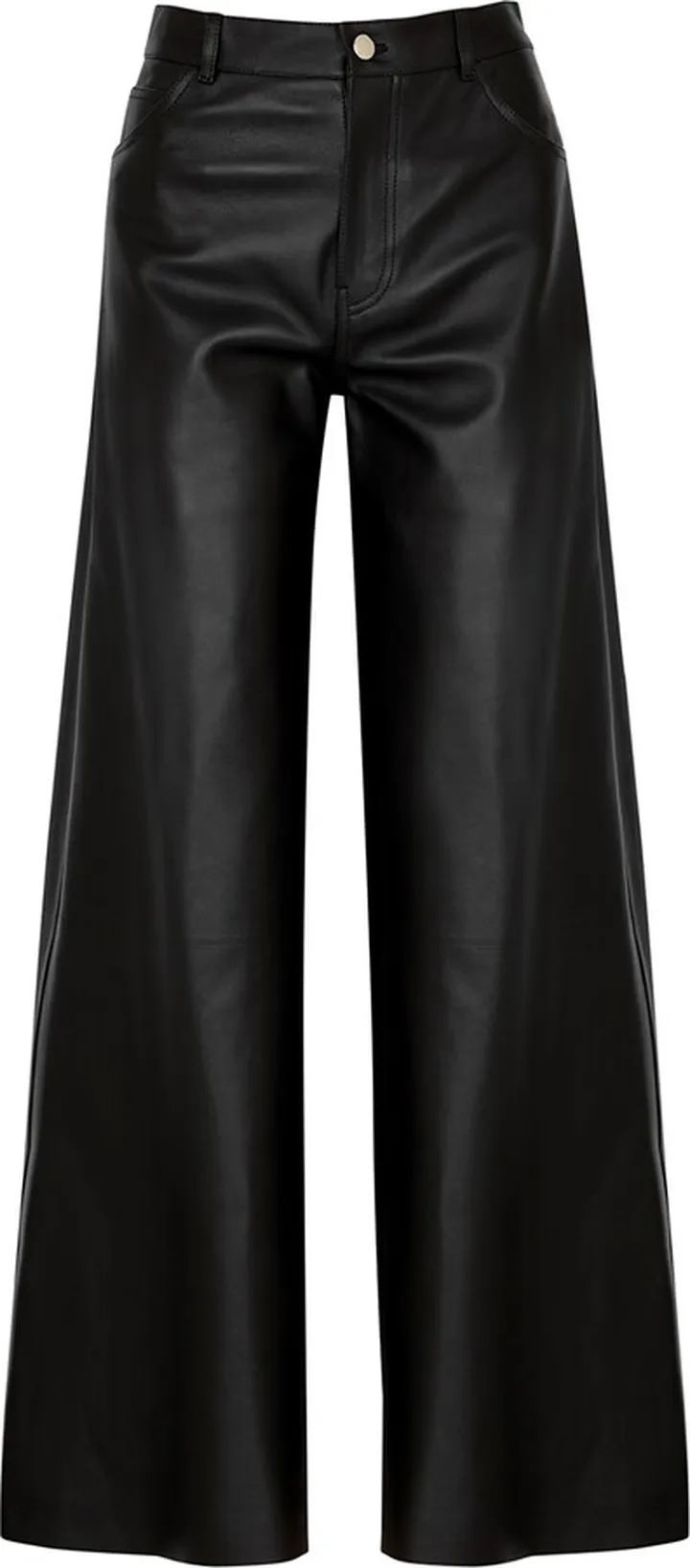 Chloé Flared-leg Leather Trousers