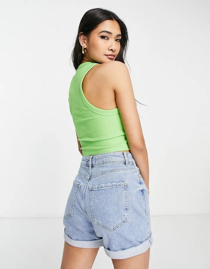 & Other Stories ribbed tank top in green