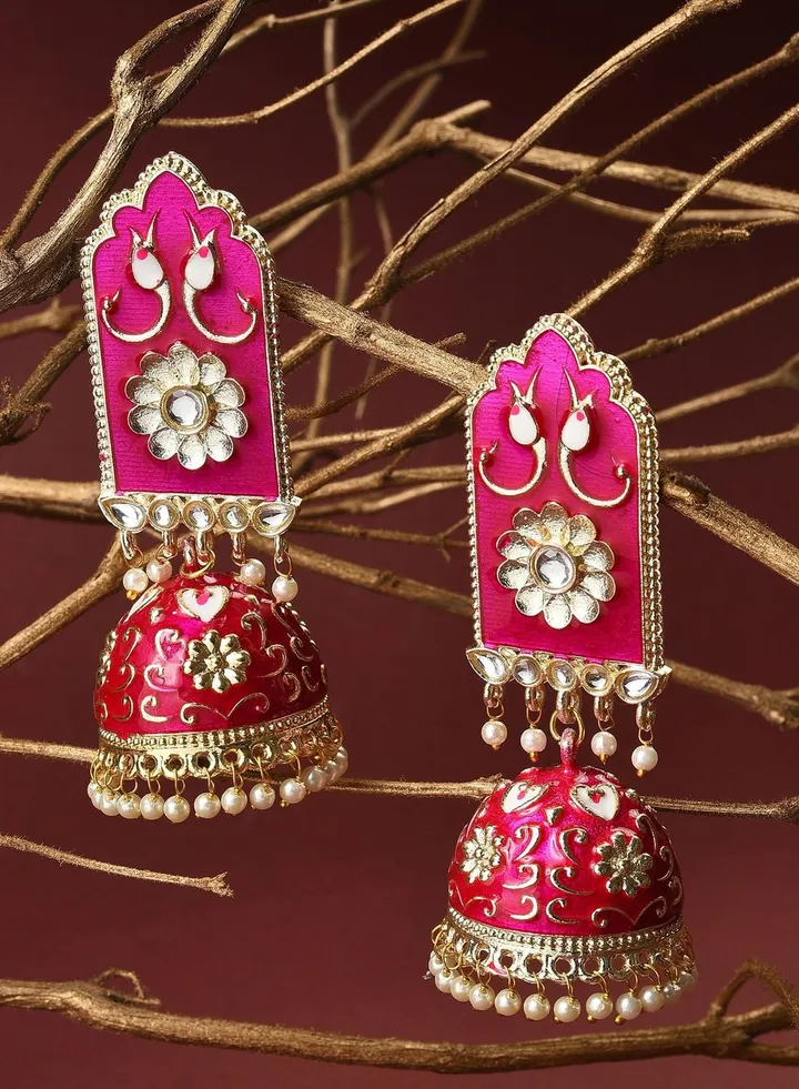Gold Plated Pearls Drop Earring