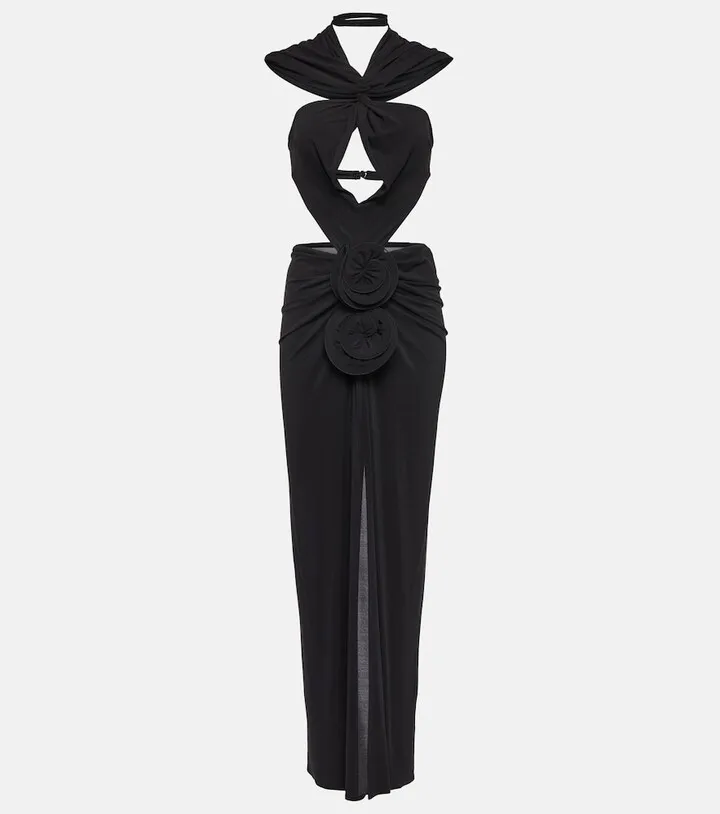 Hooded cutout midi dress