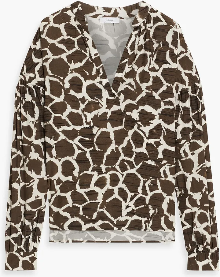 Amara printed crepe de chine blouse