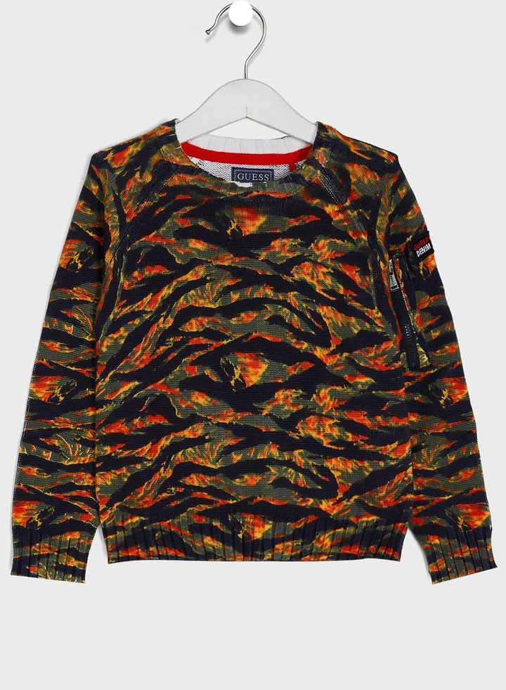 Kids All Over Print Sweater Camouflage