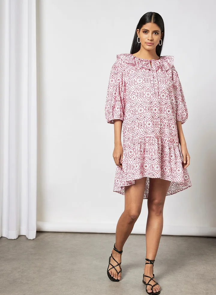 Embroidered Mini Dress
