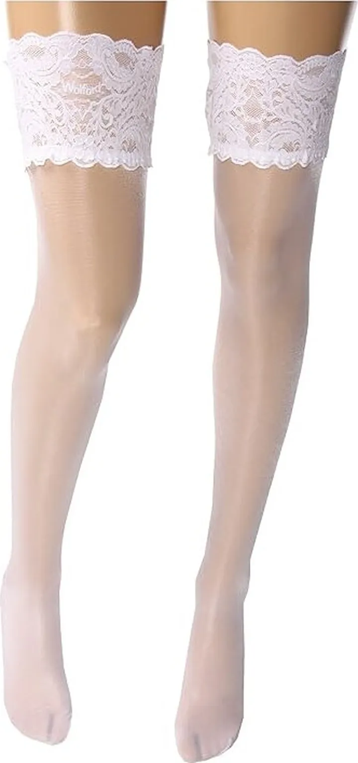 Wolford Satin Touch 20 Stay-Up Thigh Highs (White) Women's Thigh High Socks Shoes