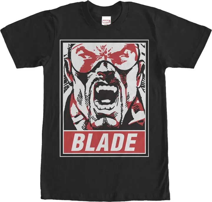 Men's Marvel Blade Poster T-Shirt - Black - Medium