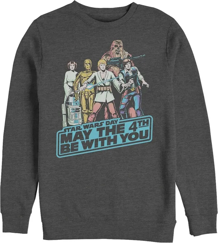 Men's Star Wars May the Fourth Classic Poster Sweatshirt - Charcoal Heather - Large